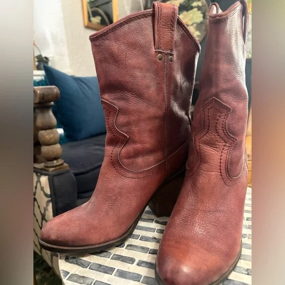 Vintage Lucky brand oxblood leather cowboy boots size 7.5‎ - Picture 6 of 15